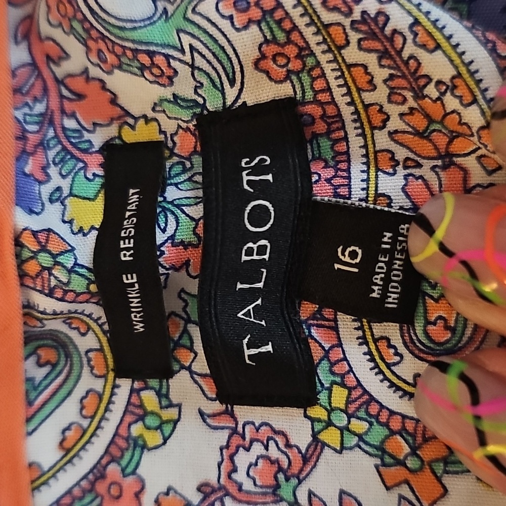 Talbots Paisley Print Sleeveless Top Size 16 - Picture 2 of 4